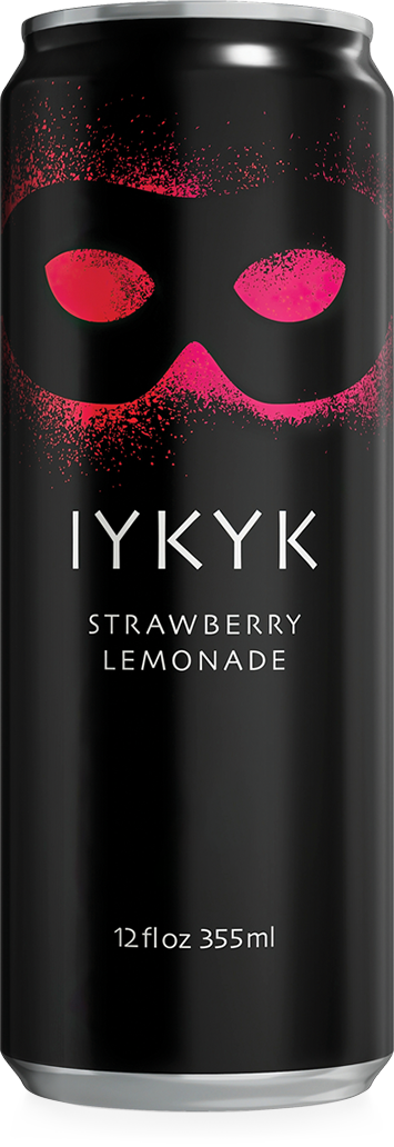 Strawberry Lemonade 16oz can for plant-derived IYKYK plant-based drinks, T** drinks with 10mg Delta-9 T** + C**