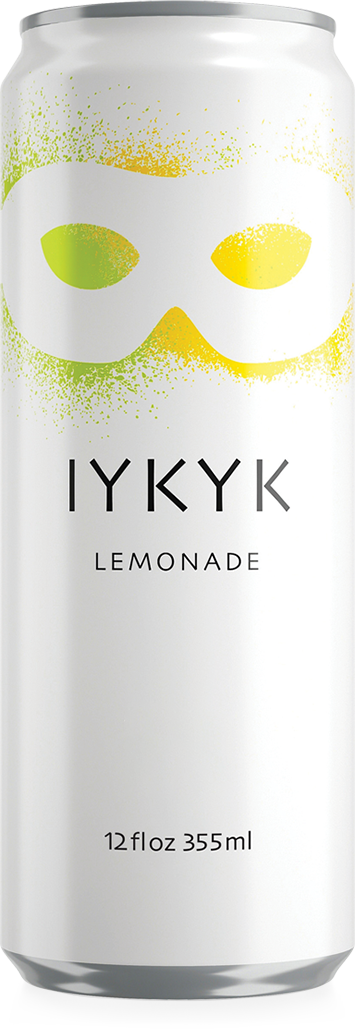 Lemonade 12oz can for plant-derived IYKYK plant-based drinks, T** drinks with 5mg Delta-9 T** + C**