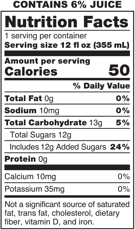Lemonade 12oz (5mg) Nutrition Facts for IYKYK plant-based drinks Delta-9 T** + C** Lemonade, 12oz can, 5mg T**